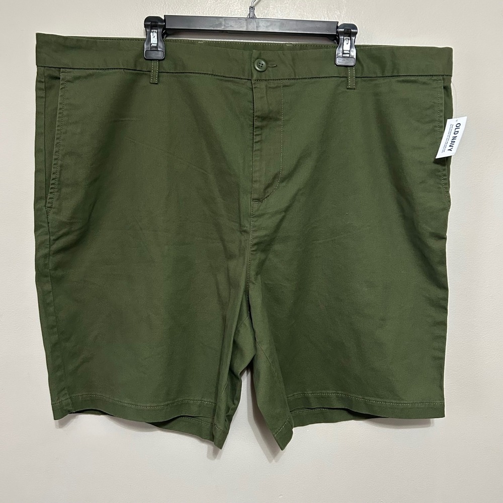 Old Navy Men's Shorts 44 Slim Chino Olive Green Flat Front Casual Preppy NEW